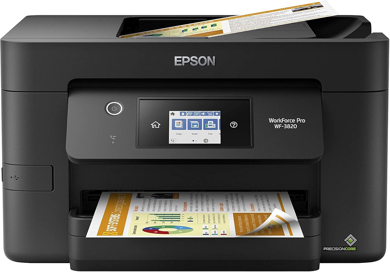 Epson WorkForce Pro WF-3820 Wireless All-in-One Printer, Auto 2-sided Printing 35-page ADF, 250-sheet Paper Tray and 2.7″ Color Touchscreen, Works with Alexa